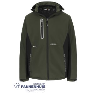 Herock Taris softshell vest Donker Kaki/Zwart XXL