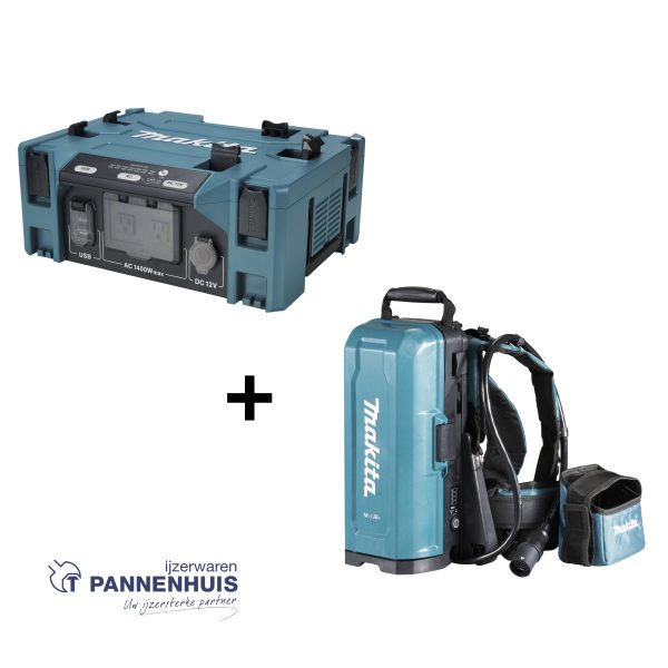 Makita EUABAC01 Stroomomvormer 1400W + PDC01 accupack 18V/36V zonder accu's