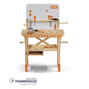 Stihl Kinderwerkbank Hout met houten speelgoed