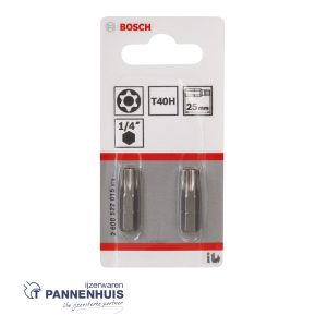 Bosch 2x Bit extra-hard Security Torx T40H, 25