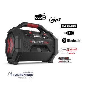 Perfectpro OCT-18V ROCKTAGON 18V DAB+/ FM / Bluetooth / Oplaadbaar / IP65 / AMP Share Bosch 18V / Makita, Milwaukee, Dewalt