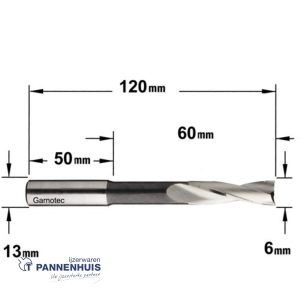 langgatboor gespiraliseerd  6mm schacht 13/50mm rechts