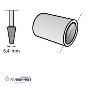 Dremel 953JA, Slijpsteen alum. ox. speer 6,4 mm