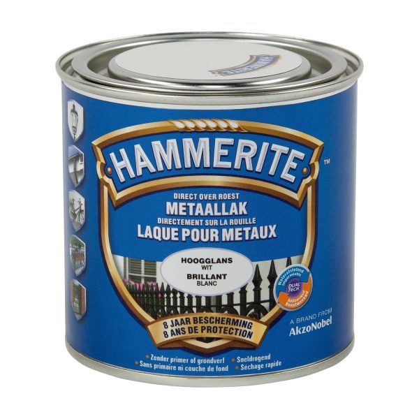 Hammerite Hoogglanslak Wit 0,25 L