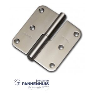 inox paumel 80x80x12x2,5mm rechts afgerond