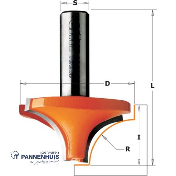 CMT Holle radiusfrees HW D=23 x 12mm R=6 L=44 S=8 Z2