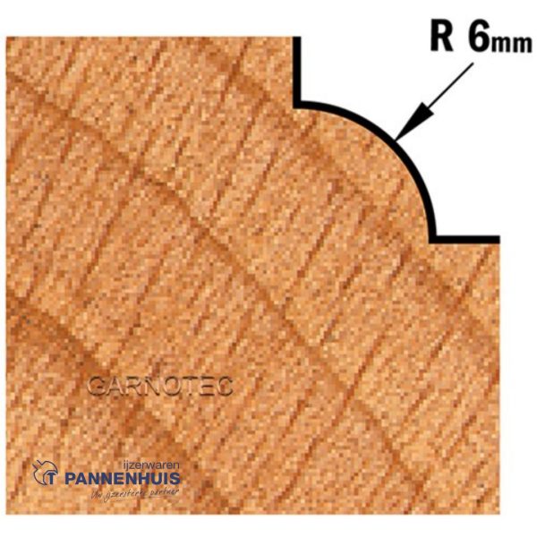 CMT Holle radiusfrees HW D=23 x 12mm R=6 L=44 S=8 Z2 - Afbeelding 3