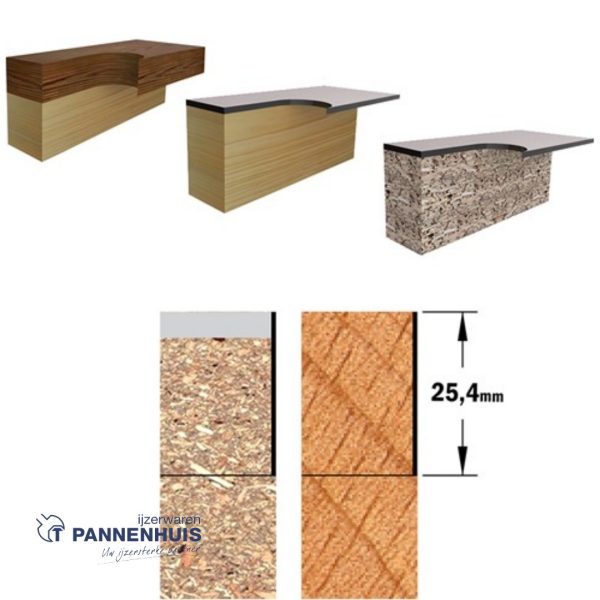 CMT Uitloopfrees met kogellager, HW D=19 x 25.4mm L=80,2 S=8 Z2 - Afbeelding 3