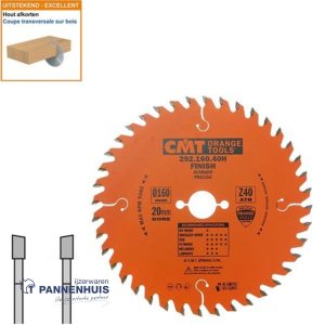 CMT Afkortcirkelzaag HW 160x20x2,2 Z40 Massieve houtsoorten