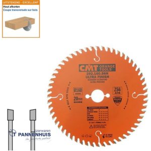 CMT Afkortcirkelzaag HW 160x20x2,2 Z56 Massieve houtsoorten