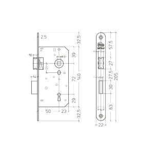 Litto slot A1356/21 – 50mm as 72mm gelakt afgerond L/R