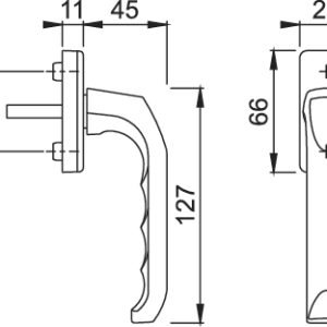 Hoppe raamkrukje 013/U34 ral 9016 wit