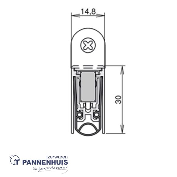 Automatische tochtafsluiter "Schall-Ex L15-30" - 835mm - Afbeelding 2