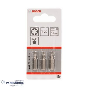 Bosch Schroefbit extra-hard T20, 25 mm 3x