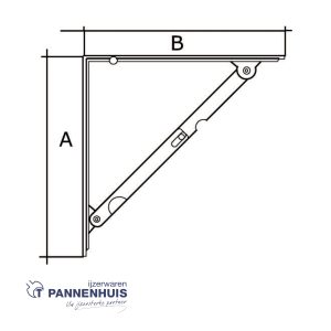 Plankdrager opvouwbaar 400×400 mm wit