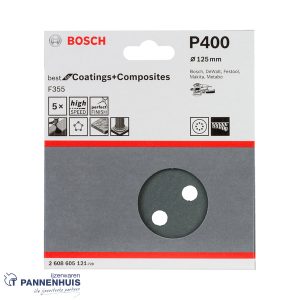 Bosch Schuurblad 5x 125 K400 BFS 8-gaten F355