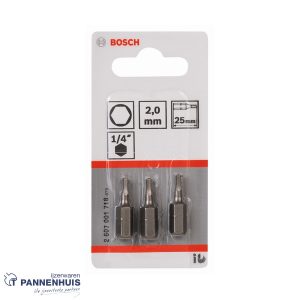 Bosch Schroefbit extra-hard HEX 2, 25 mm 3x