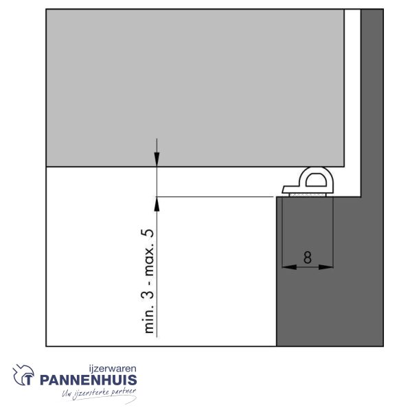 Ellenflex P zwart 7,5m (zelfklevende tochtstrip) - Afbeelding 3