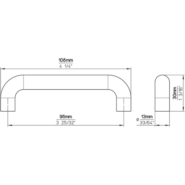 Meubelgreep 108×13×30 CC96 Grenen (Pine) - Afbeelding 5