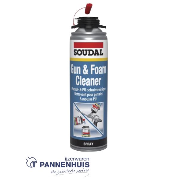 Soudal Gun + Foamclaener 500ml (draaiaansluiting)