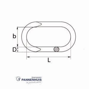 Noodschakel 04 mm verzinkt