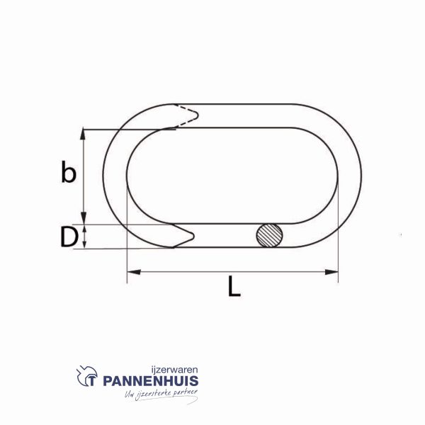 Noodschakel 04 mm verzinkt - Afbeelding 2