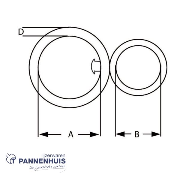 wervel  8 mm verzinkt - Afbeelding 2