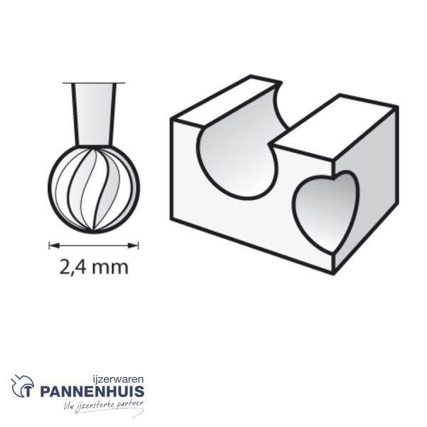Dremel 107JA, Graveerstift kogel 2,4 mm - Afbeelding 2