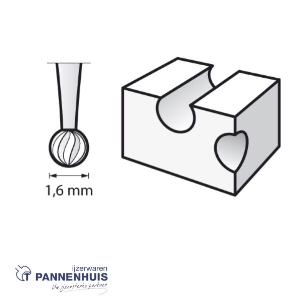 Dremel 106JA, Graveerstift kogel 1,6 mm - Afbeelding 2