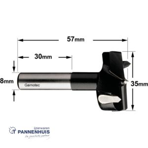 CMT Cilinderkopboor rechts D=35 LT=57 S=8×30 Z2+V2 RH HW