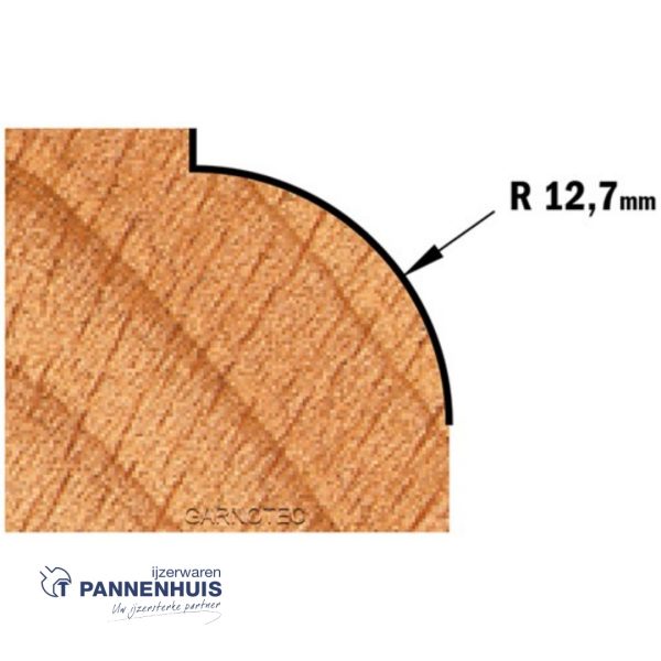 CMT Holle radiusfrees zonder opstaande kant, HW D=38,1 x 19mm R=12,7 L=61 S=8 Z2 - Afbeelding 3