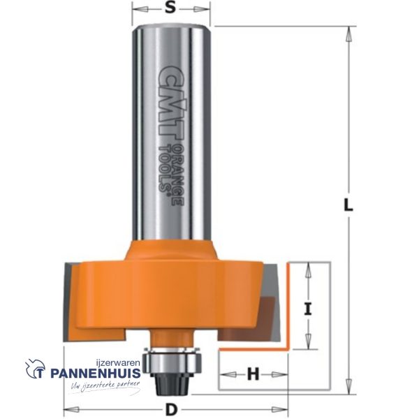 CMT Rabatfrees, HW D=31,7 x 12.7mm L=58 S=8 Z2