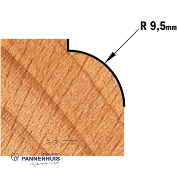 CMT Holle radiusfrees zonder opstaande kant, HW D=31,7 x 16mm R=9,5 L=57 S=8 Z2 - Afbeelding 3