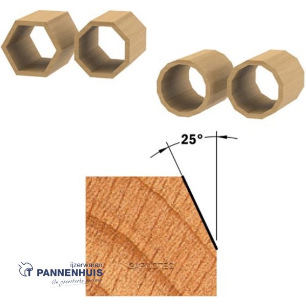 CMT Afkantfrees met kogellager HW D=22,2 x 10mm 25° L=55 S=8 Z2 - Afbeelding 3