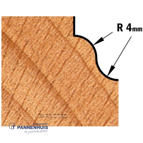 CMT Profielfrees met kogellager, HW D=28,7 x 11.5mm R=4 L=54 S=8 Z2 - Afbeelding 3