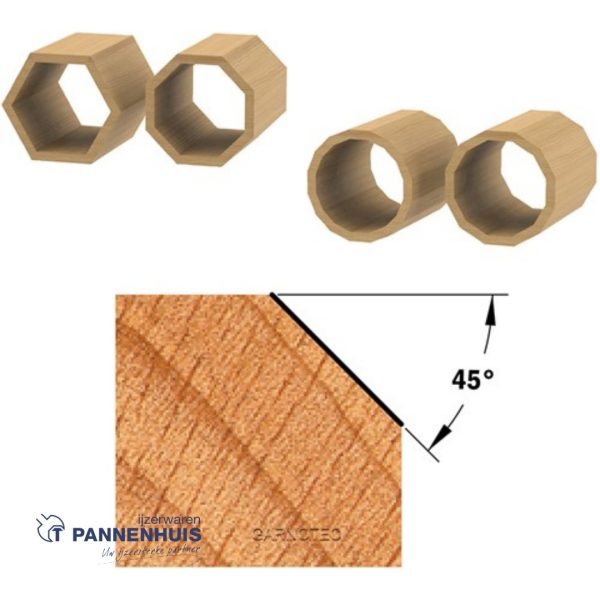 CMT Afkantfrees met kogellager HW D=31,7 x 9.5mm 45° L=53 S=8 Z2 - Afbeelding 3