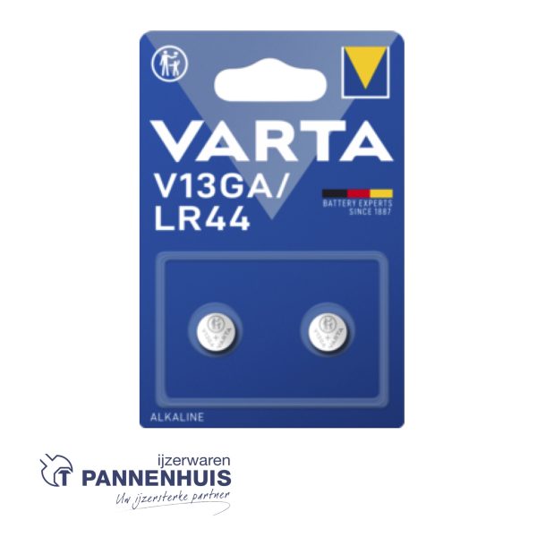 Varta V13GA / LR44 Alkaline Blister (2 st) (schuifmaat)