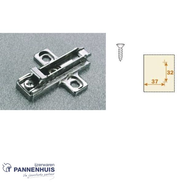 montagekruisplaat BAR3R39 - 3 delig verstelbaar - 3mm met klips