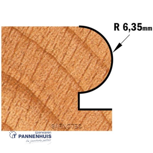 CMT Kantenfrees met kogellager, HW D=28,6 x 22,2mm R=6,35 L=64,8 S=8 Z2 - Afbeelding 3