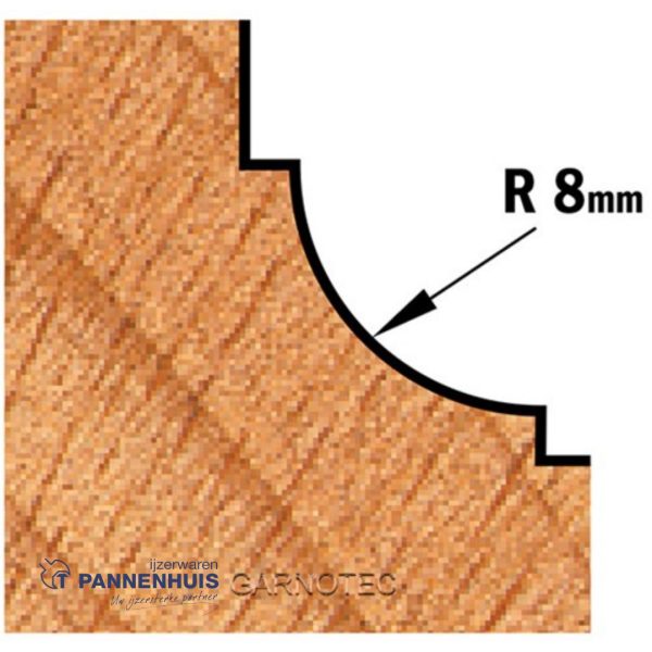 CMT Bolle radiusfrees met kogellager HW D=31,7 x 14,3mm R=8 L=55 S=8 Z2 - Afbeelding 3