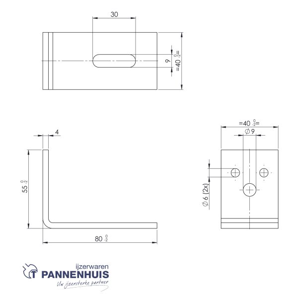 Hoekanker zwaar 55x80 40x4 SV (Sendzimir verzinkt) - Afbeelding 2