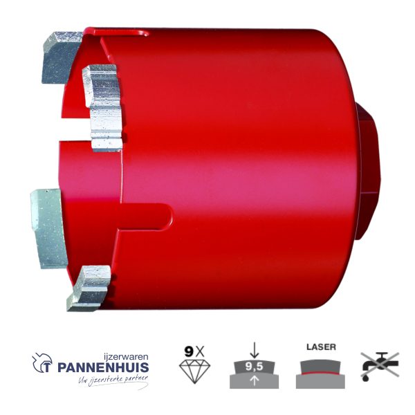 Carat Briljant baksteen dozenboor 112mm l.60 M16 Dustec