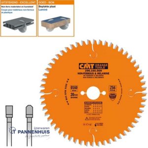 CMT Cirkelzaag HW 160x20x2,2 Z56 Aluminium, Composiet