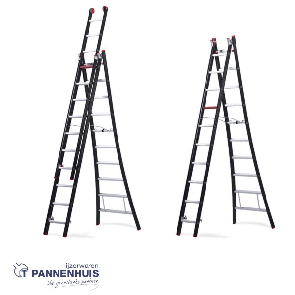 Altrex Nevada reformladder 3x 8 sporten 245 - 580cm zwart - Afbeelding 4