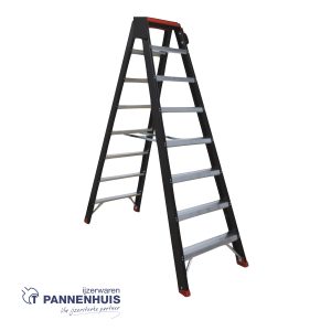 Altrex Taurus dubbele trapladder 2×8 – 190cm – 14,2kg zwart