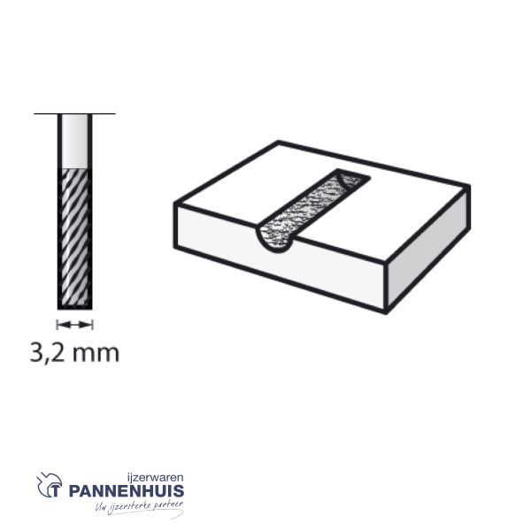 Dremel 9901, Frees HM cilindervorm 3,2 mm - Afbeelding 2