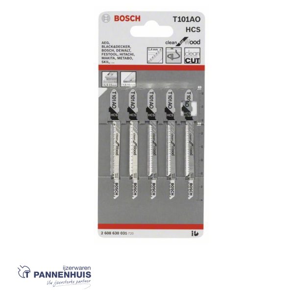 Bosch Decoupeerzaagblad T101 AO Clean for Wood 5x