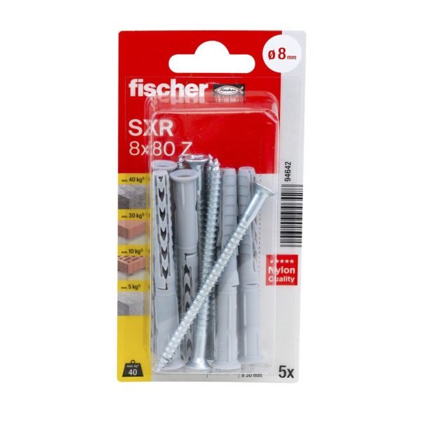 fischer Constructieplug SXR  8 x  80 Z verzonken kop (blister) - Afbeelding 2