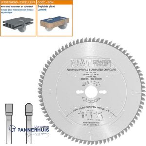 CMT Cirkelzaag HW 250x30x3,2 Z80 Aluminium, Composiet