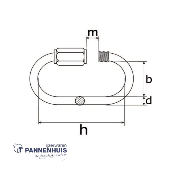 rapid schakel Quick-links 3,5mm RVS - Afbeelding 2